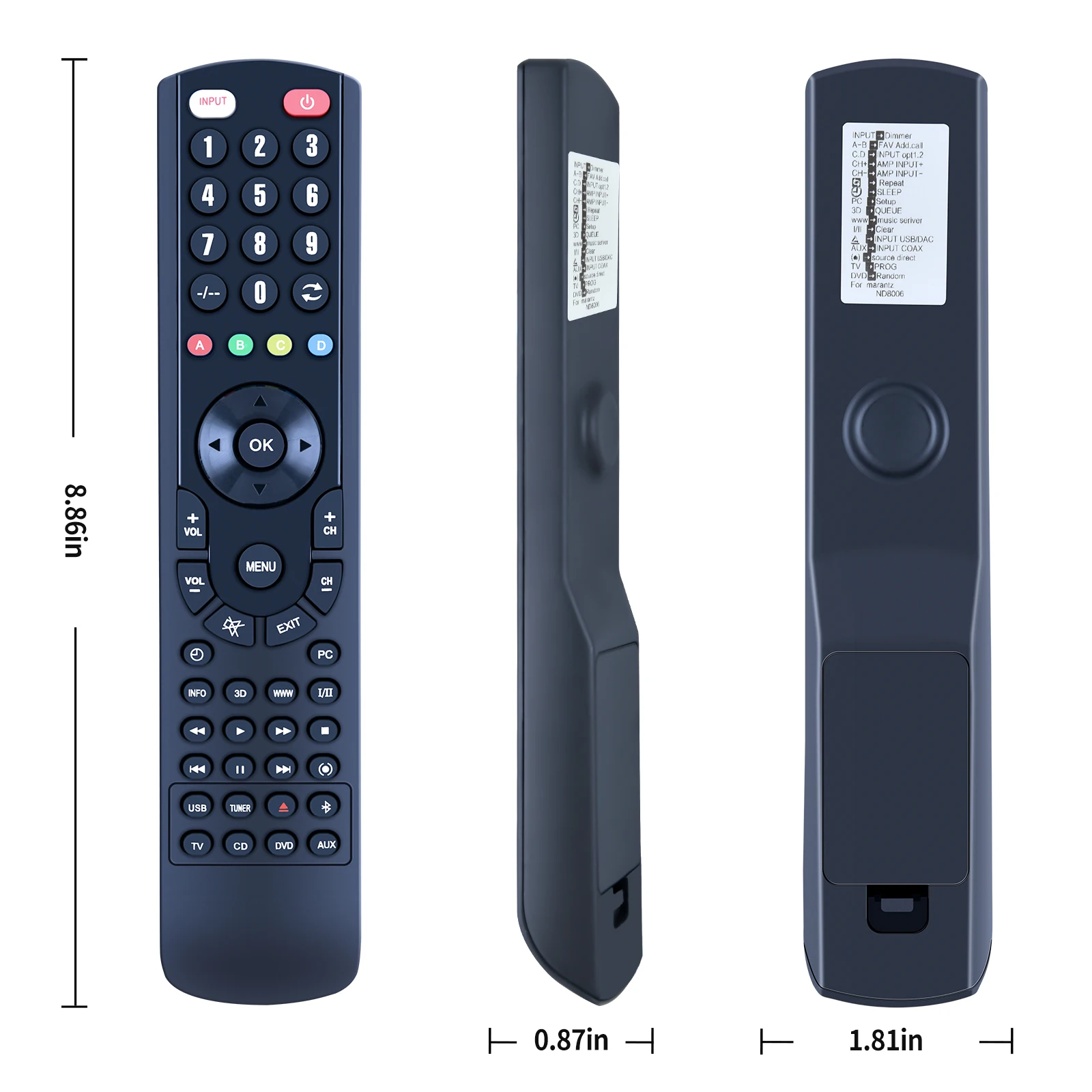 Remote Control pengganti baru untuk Marantz rc001pnd, ND8006, PM8006 ND8006N1SG