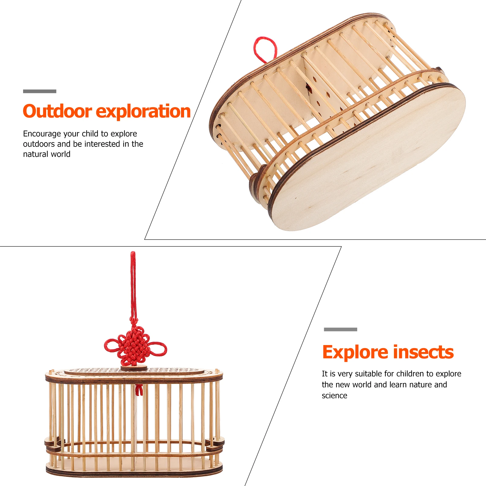 

Cage Wooden Insect Safe Reusable Practical Children Exploration Pest Catcher Storage Box