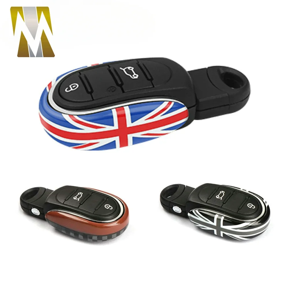 Car Key Case Cover Chain Union Jack For Mini Cooper JCW F54 F55 F56 F57 F60 Clubman Countryman Styling Alloy Car Accessories