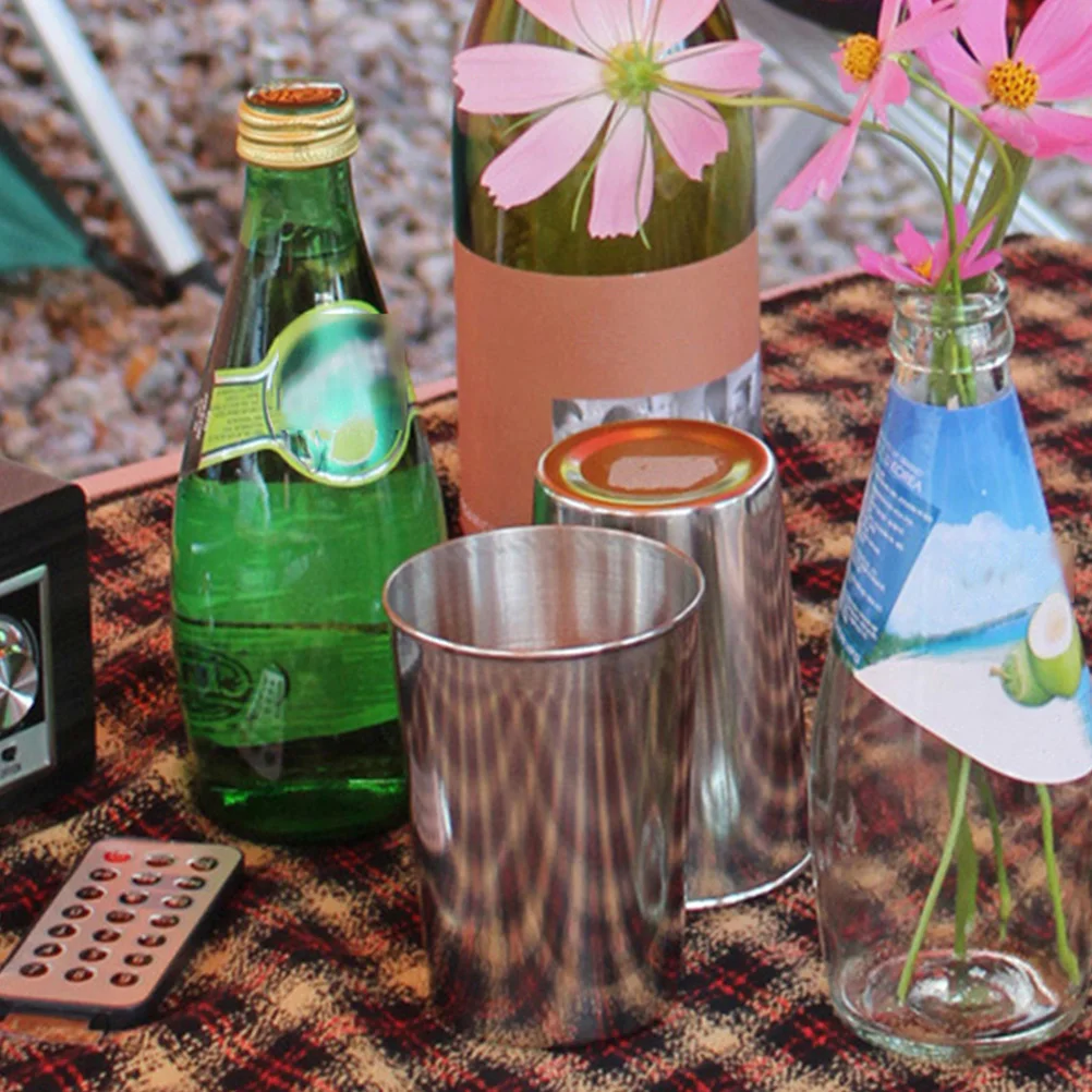 

8 Pcs Stainless Steel Cups Water Mugs Tumblers BBQ Tea Milk Glasses Beer Portable Outdoor Picnic Camping Reusable Safe Hot