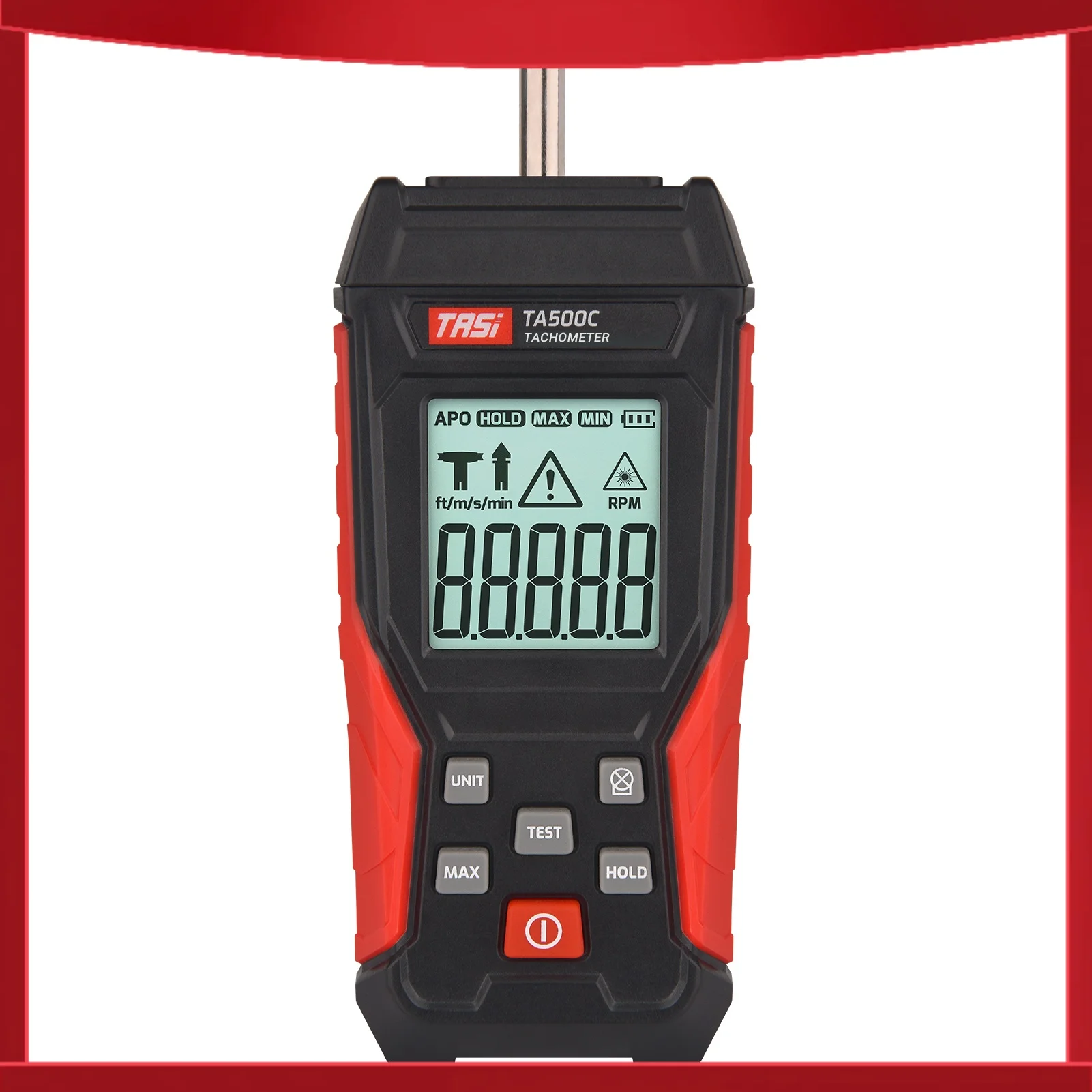 

TASI Tachometer Contact Non-contact Digital Tachometer Laser Photo Tachometer 3～100000RPM High Accuracy