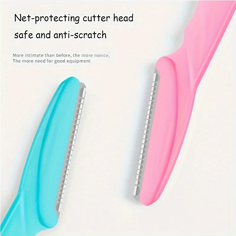 Trimmer per sopracciglia da 3 pezzi - Shaper professionale per sopracciglia, strumento multifunzione per la depilazione del viso esfoliante, beige chiaro