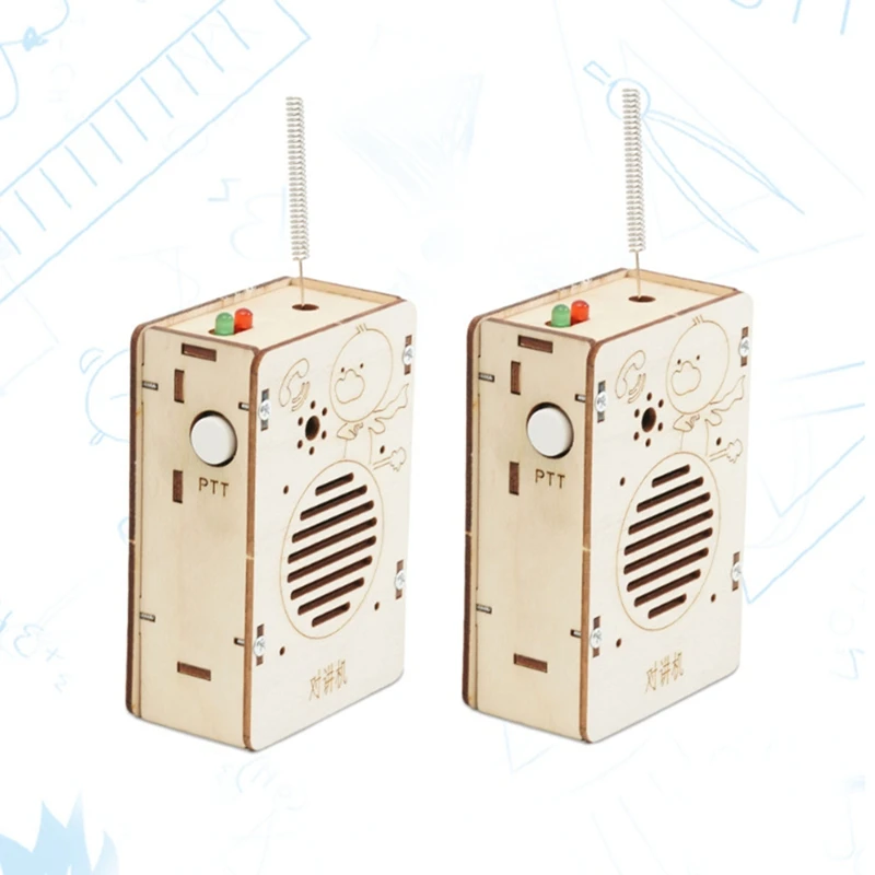 Hot Sale 2Pcs DIY Wireless Walkie-Talkie Model Science Toys Kids Experimental Tool Kit Learning Education Wooden Puzzle Games