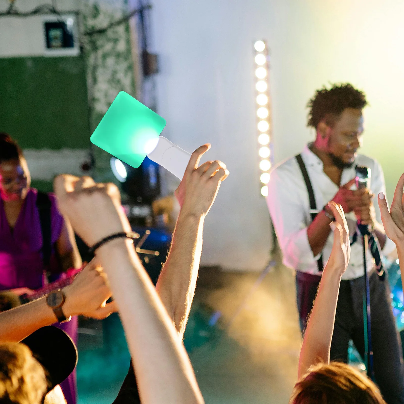 1pcs Led Sublimation Cheering Stick Square Acrylic Sheet Waving Wand Diy Blank Panel Sign Heat Transfer Stick For Concert Stage