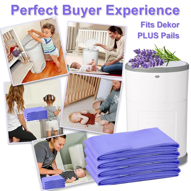 Diaper Pail Refill Bags for Plus Diaper 4 Pack Extra 12% Length,Holds Up to 2668 Diapers,30% Thicknes view 6