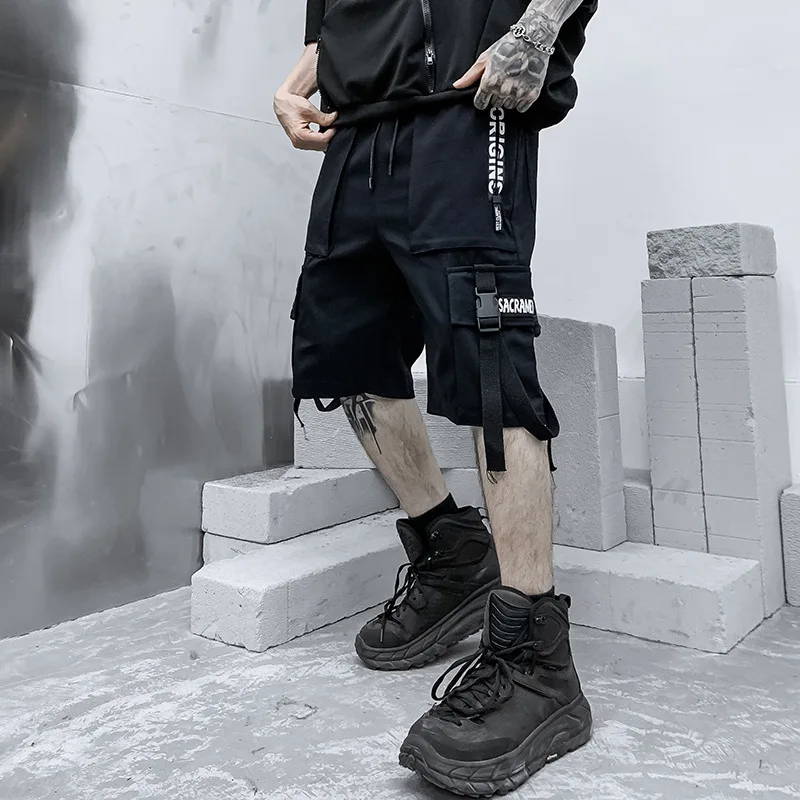 Summer Shorts Men Harajuku Streetwear Casual Man\'s Cargo Shorts Fashion Techwear Japanese Korea Hip Hop y2k Punk Male Clothing