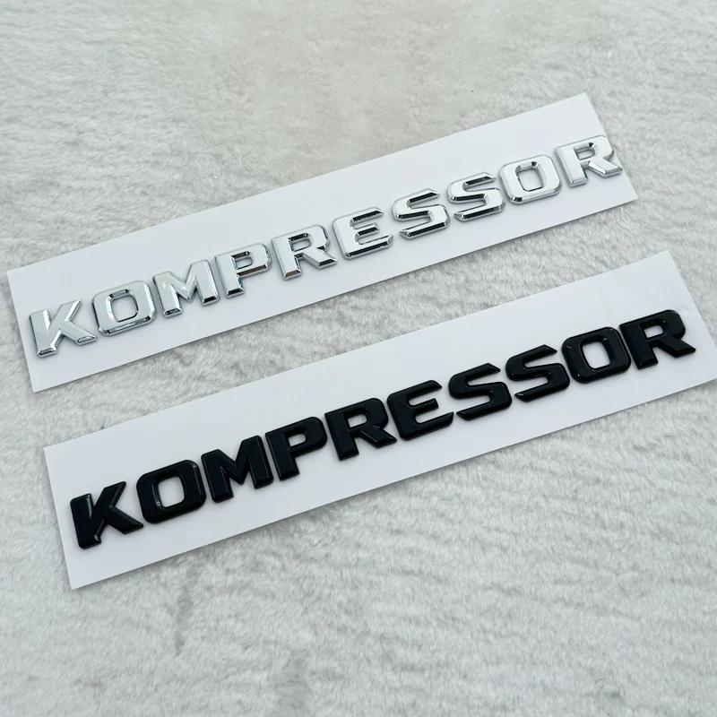 3d ABS cromo negro Logo Kompressor letras emblema del maletero del coche para C E SLK 230 200 C230 C180 C200 Kompressor pegatina