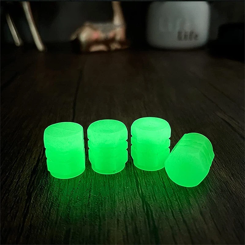 Luminous Valve Caps Fluorescent Green Blue Night Glowing Car Motorcycle Bicycle Wheel Styling Tyre Hub Universal Cap Decor 4Pcs