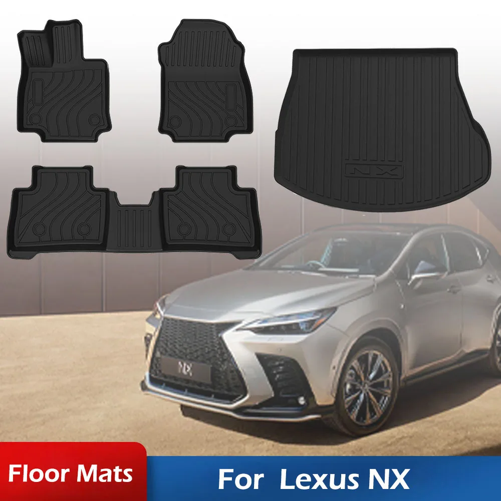 TPE Floor Mats for Lexus NX 2026 2025 - 2022 NX250 NX350 F Sport NX350h All Weather Floor Liner Trunk Mat Cargo Liner Accessorie