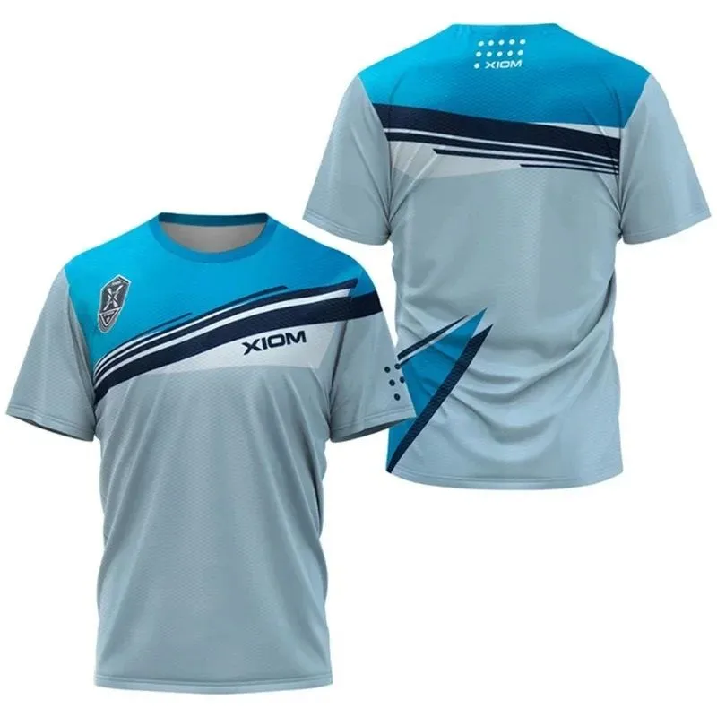 XIOM Sports T-shirt Quick Drying Short Sleeved 3D Printed T-shirt Badminton Running Fitness Training Clothes for Men and Women