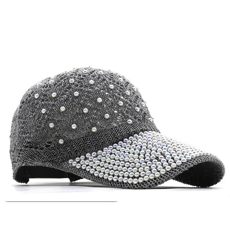 

Rhinestone Baseball Cap Women Snapback Hats Bone Casquette for Women Cap Adjustable Summer Mesh Sun Hats Dad Hat Female Gorras