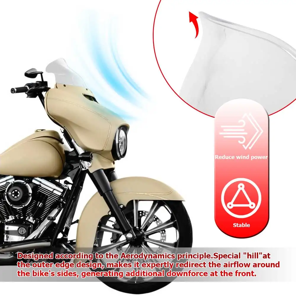 9 inch Windshield Motocycle Front Windscreen Wind Deflectors Moto Accessories For Harley Touring Electra Street Glide 2014-2023