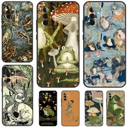 Vintage Retro Frog Mushrooms Case For Samsung Galaxy A13 A23 A33 A53 A73 A14 A24 A34 A54 A72 A52 A32 A12 A51 A71 A15 A25