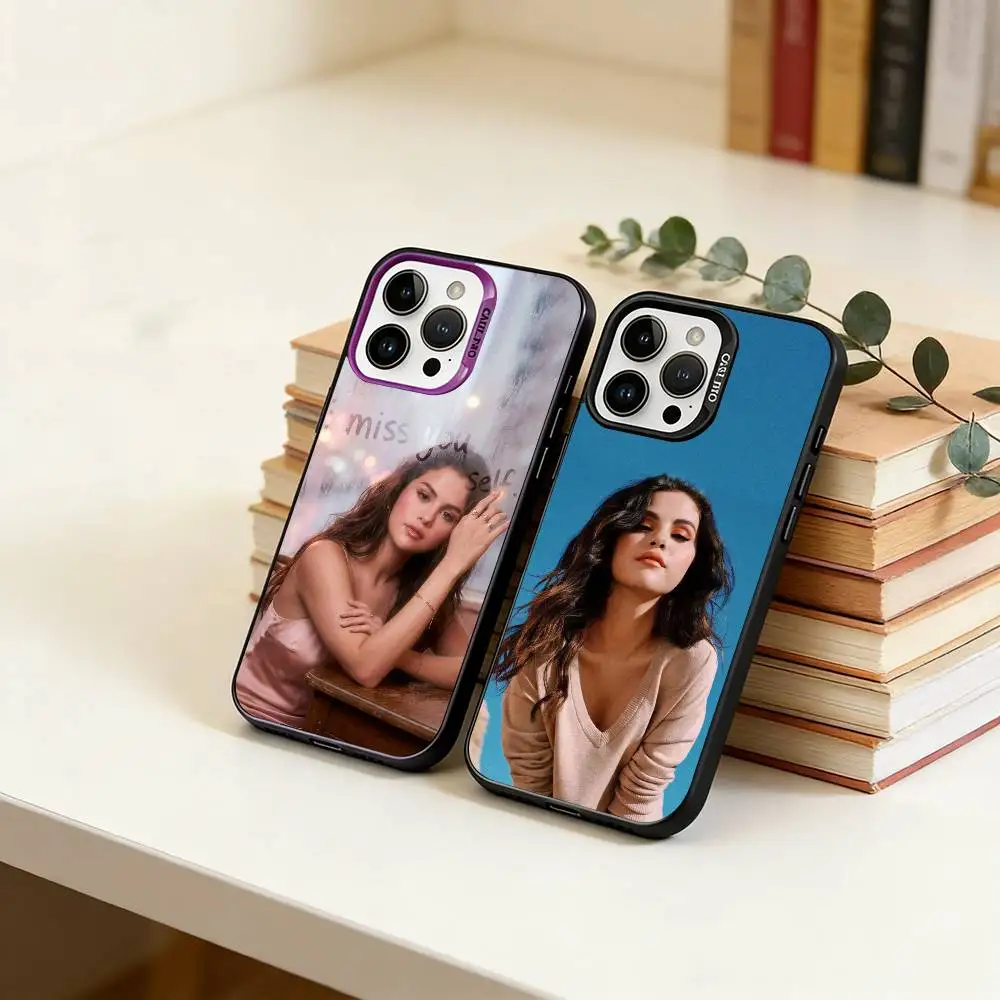 

S-Selena G-Gomez Phone Case For iPhone 17,16,15,14,13,12,11 Plus,Pro Max,XS,Colorful Silver Phone case Funda Cover