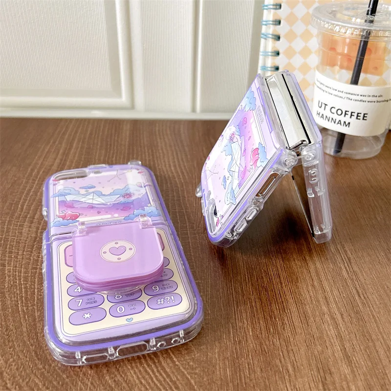 เคสโทรศัพท์ลงเรือกระดาษแบบมีเอกลักษณ์สำหรับ Samsung Galaxy Z flip 6 5 4 3ฝาหลังป้องกันสำหรับ ZFlip4 ZFlip5 ZFlip6เคสผิวนอก