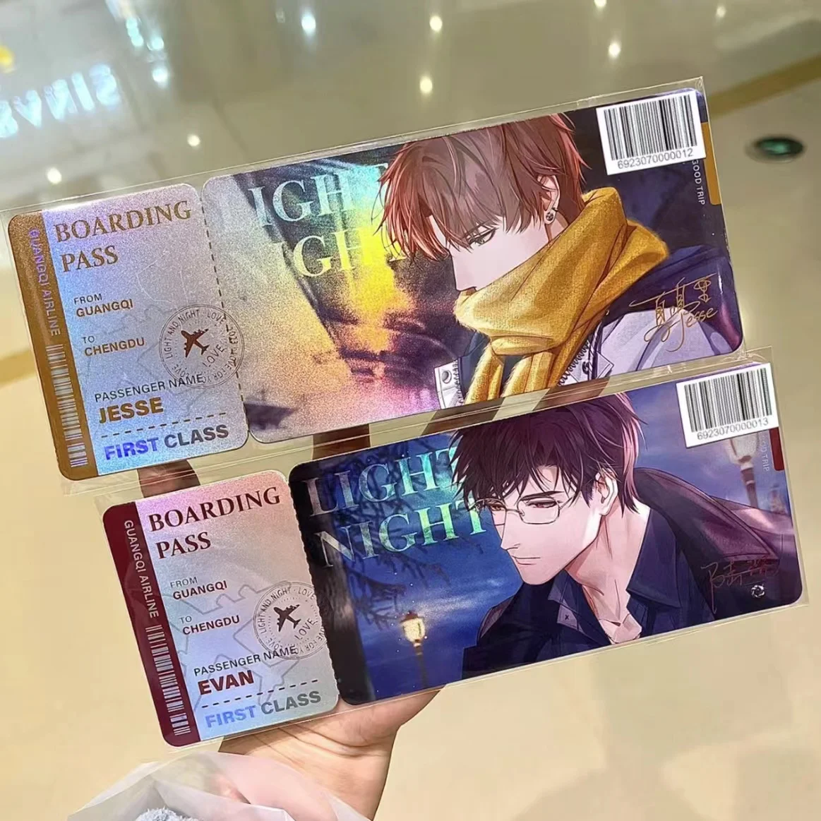 Anime Light and Night Jesse Charlie Sariel Evan Osborn Cosplay Laser Ticket Bookmark Birthday Xmas Gift Exquisite Decoration