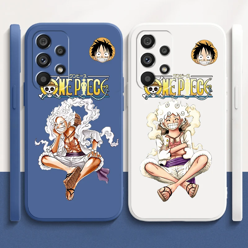 O-One Piece Anime Art Liquid Rope For Samsung A53 A52 A33 A32 A51 A71 A21S A13 A73 A55 A72 A23 A35 A05 5G Soft Phone Case