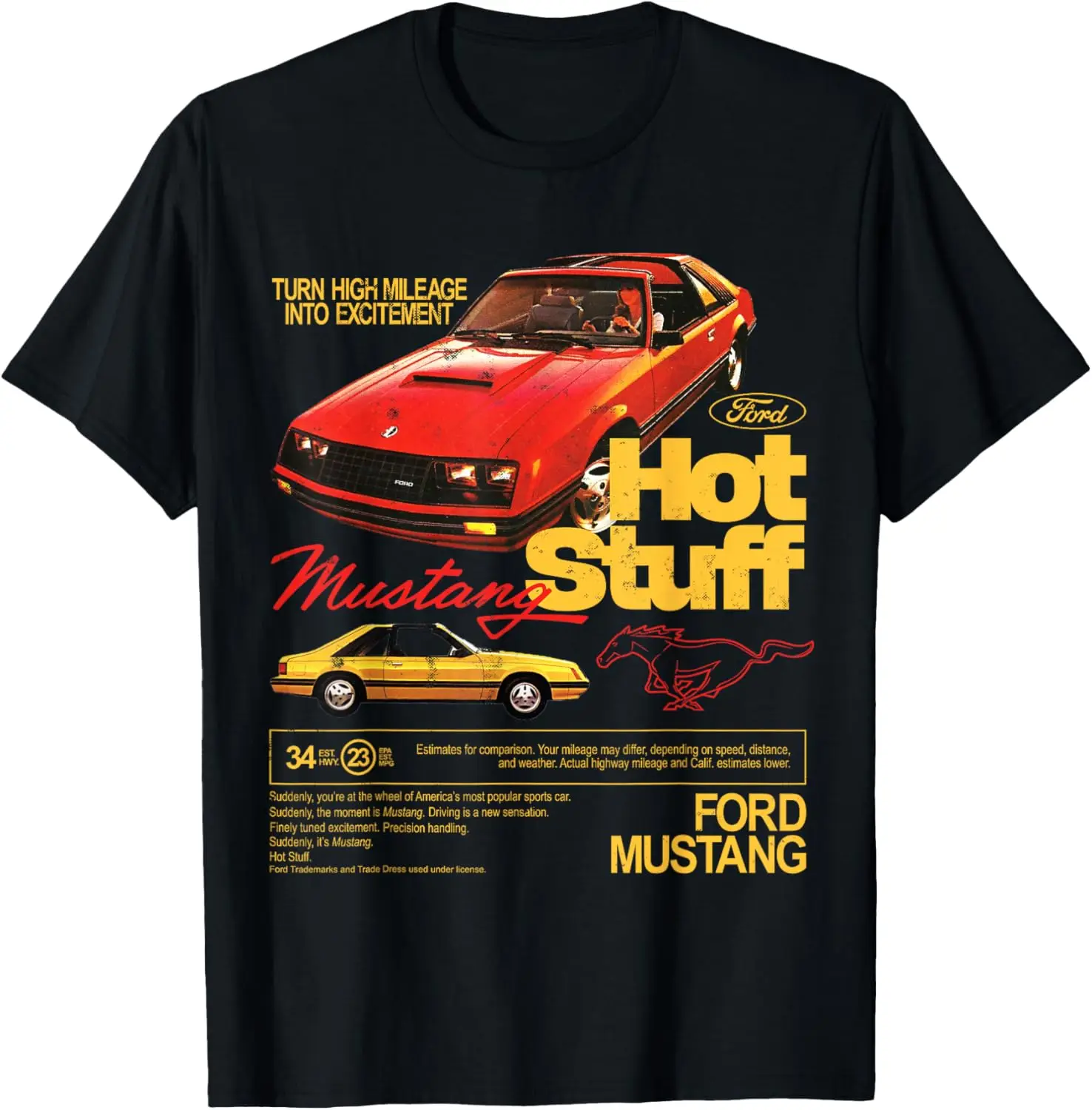 Ford - Mustang 1981 Hot Stuff with Pony Logo T-Shirt