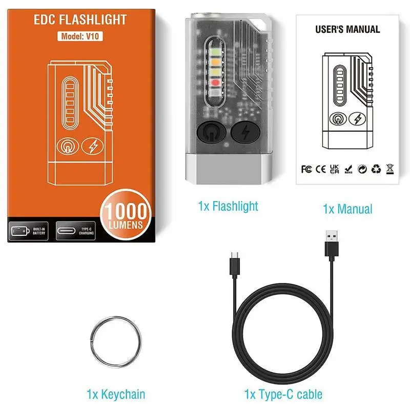 Pocket Led Flashlight Portable Outdoor Light Keyring Torch Multifunctional Ultra Bright Waterproof Handheld Pocket Light For Men