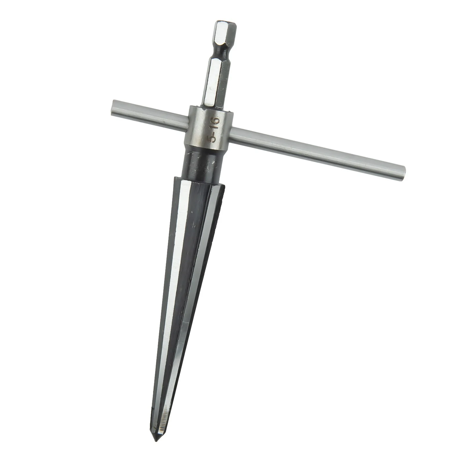 Alesatore conico manuale Utensile da taglio Alesatura Manico a T Falegname Falegname Punta da trapano 5-16mm 6 smussatura scanalata
