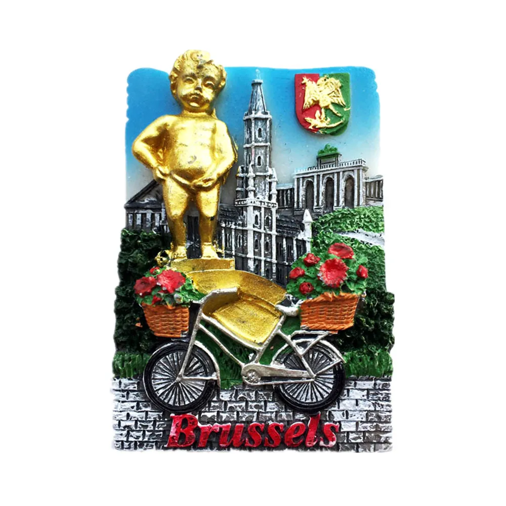 Europe Belgium 3D Fridge Magnets Tourism Souvenir Refrigerator Magnets Sticker Collection Handicraft Decoration Articles