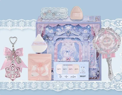 Flower Knows Snow Ballet  Makeup Gift Set Lipstick Blush Setting Powder Starlight Beauty Box Fairy Princess Luxury Cosmetics