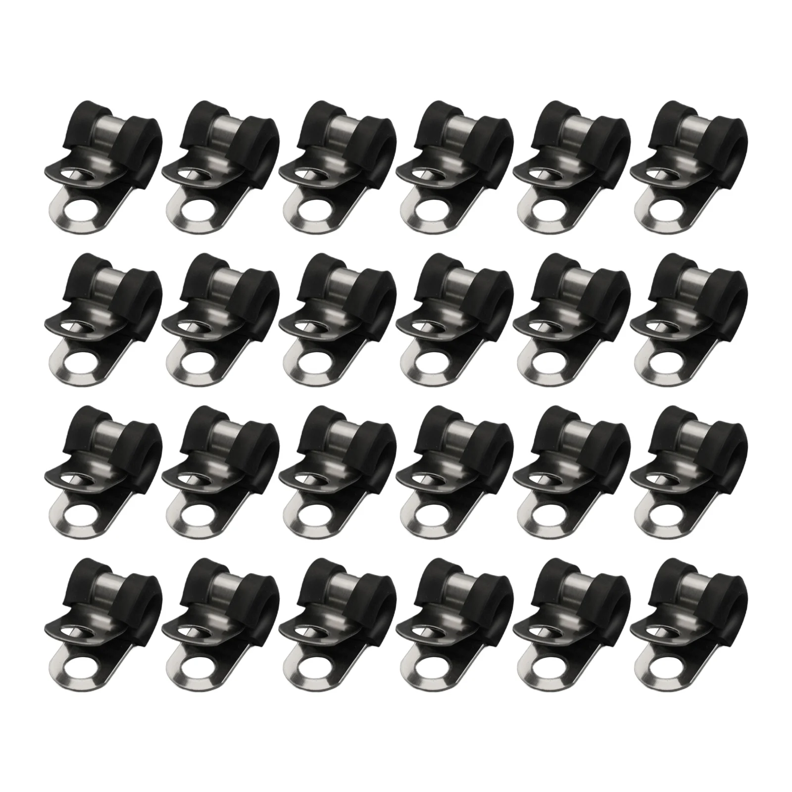 Brake Line Clips Rubber Lined P Clips Enhanced Durability Reinforced Mounting Holes Damage Protection For 4.7mm Brake Pipes