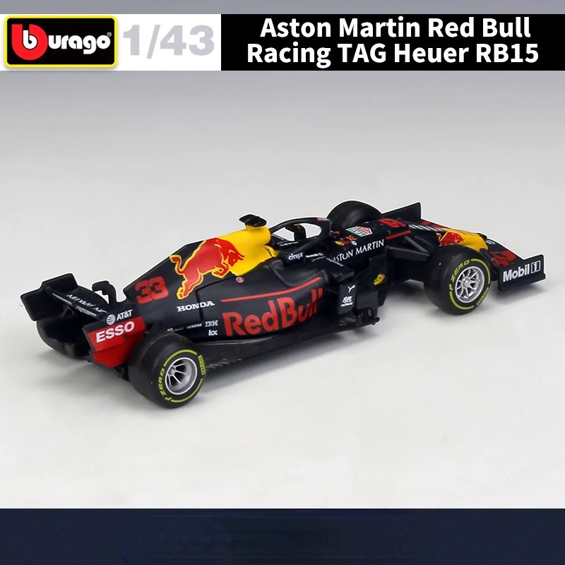 Bburago 1:43 Aston Martin Red Bull Racing TAG Heuer 2019 RB15 NO33 Infiniti Racing Team Alloy Toy Formulaed Car Collection B250