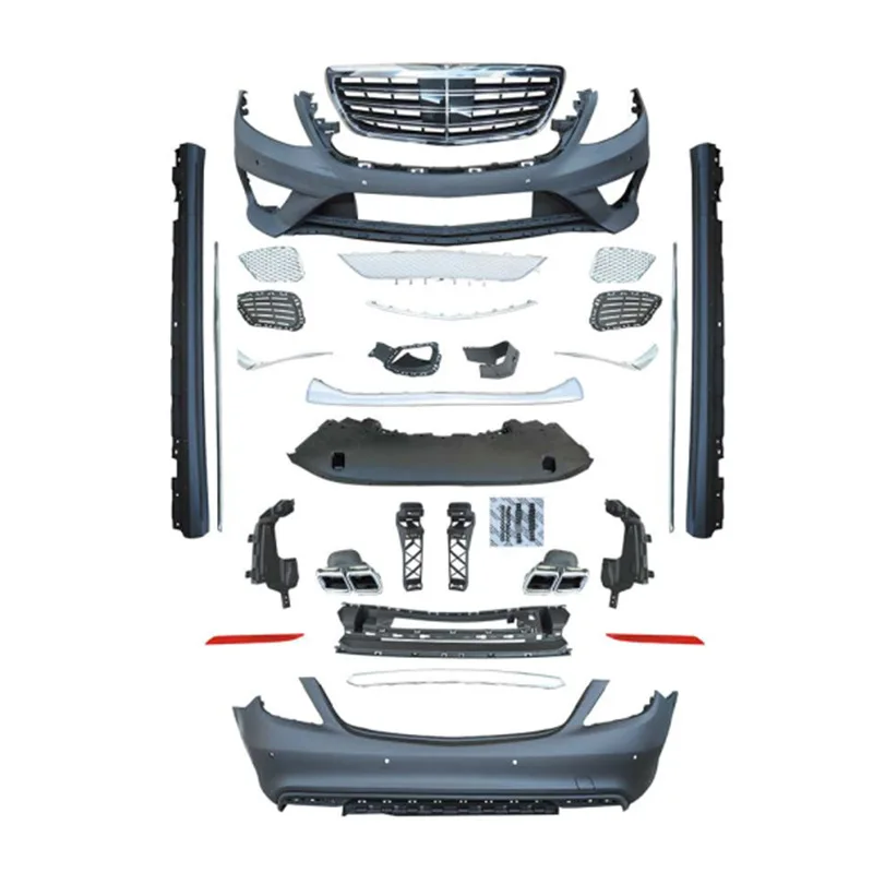 STLF For Mercedess Benzs S-CLASS S65 AMGs 2014 Sport Style Front Rear Bumper Wide Fenders Hood Side Skirts Conversion Body Kit