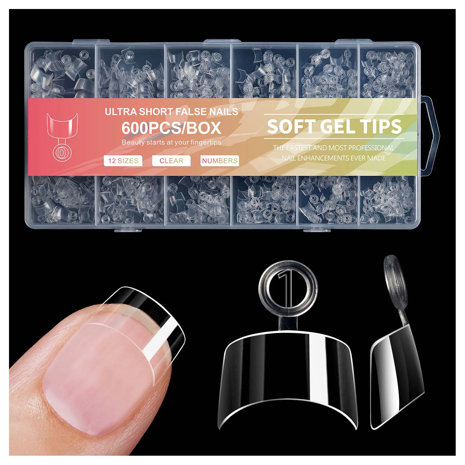 600-3000 قطعة الأظافر كاذبة الفرنسية لتقوم بها بنفسك مسمار الفن نصائح غطاء كامل تشكيل شفاف تمديد ملصقات الأظافر للنساء فتاة صالون الأظافر