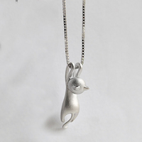 2022 Cute Animal Cat Pendant Necklace for Women Chain on Neck Fashion Female Stainless Steel Cat Jewelry Party Gift Wholesale