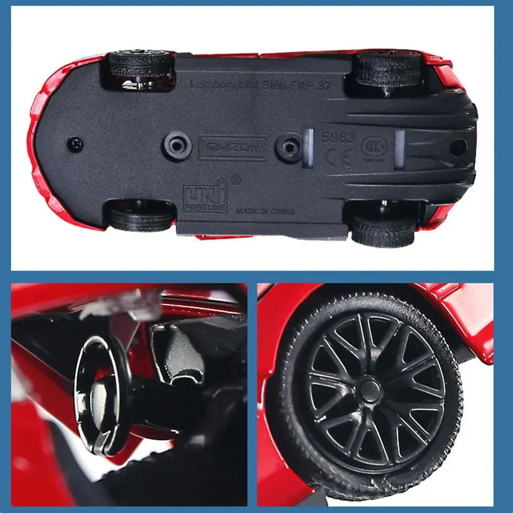 1/36 liga diecast lamborgn siy modelos de carros de brinquedo veículos de metal com puxar para trás enfeites essenciais de acabamento fino