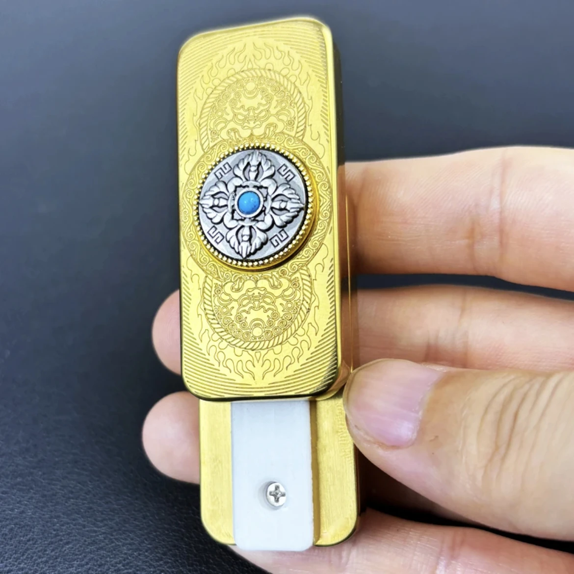 Lion Dance EDC Fidget Slider Spinner Stainless Steel Metal Anti Stress Sensory ADHD Focus Tool Fidgeting Toys