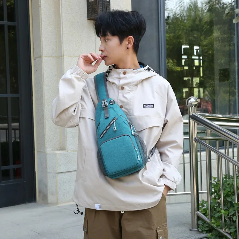 Trendy Men's Casual Chest Bag Simple Solid Color Shoulder Bag Crossbody Backpack Wholesale Chest Bag