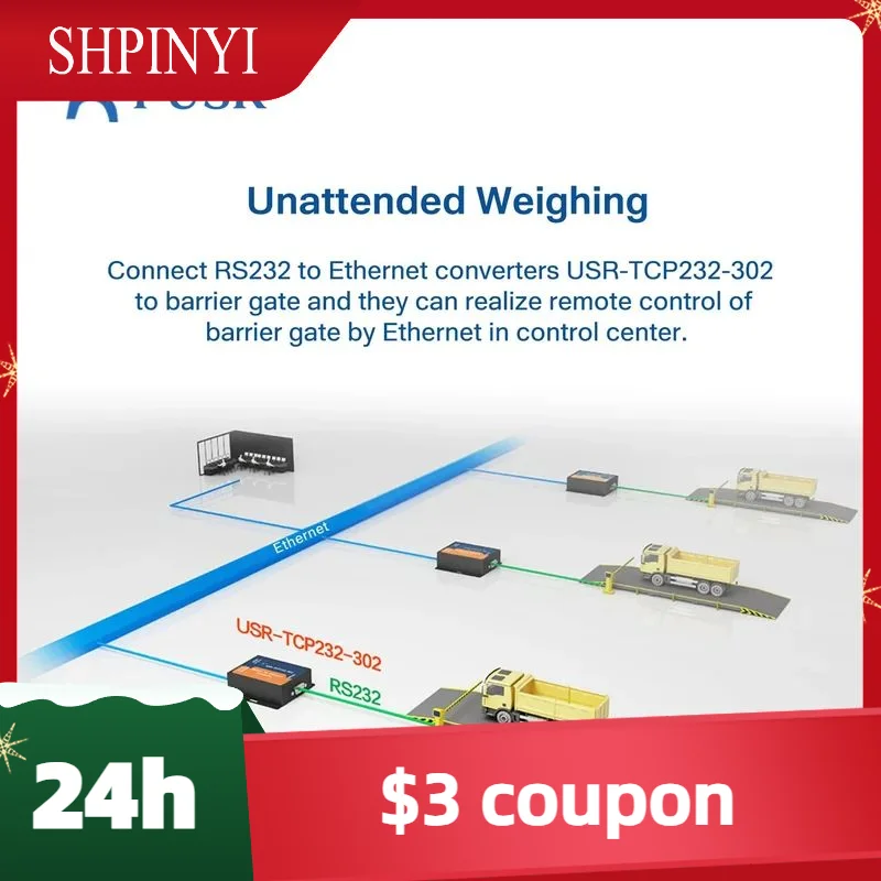 

Новый PUSR RS232 к Ethernet TCP IP поддерживает DNS DHCP Встроенный веб-шлюз Modbus USR-TCP232-302