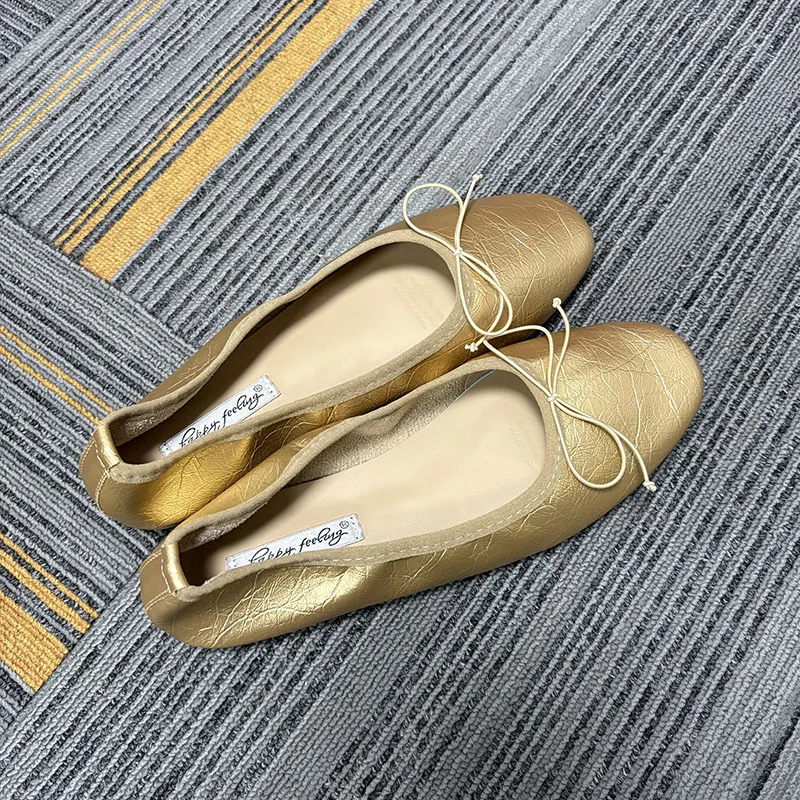 Neue modische Damen-Ballerinas mit runder Spitze, flache Slip-On-Schuhe, weiche, bequeme, elegante Damenschuhe mit flachem Absatz – Detail 21