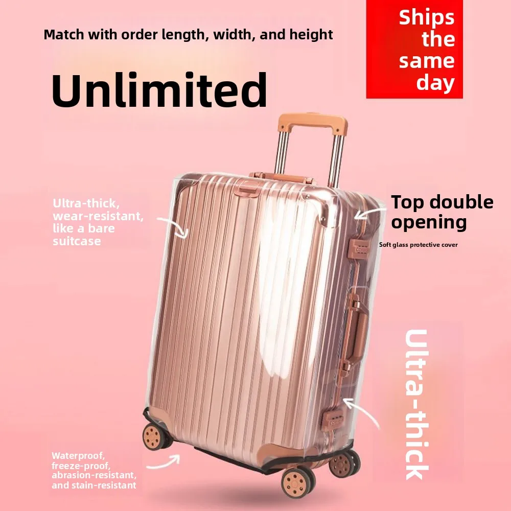 耐摩耗性旅行用荷物カバー-チェックイン用保護シールド-透明防塵スーツケースカバー-レザースーツケース用