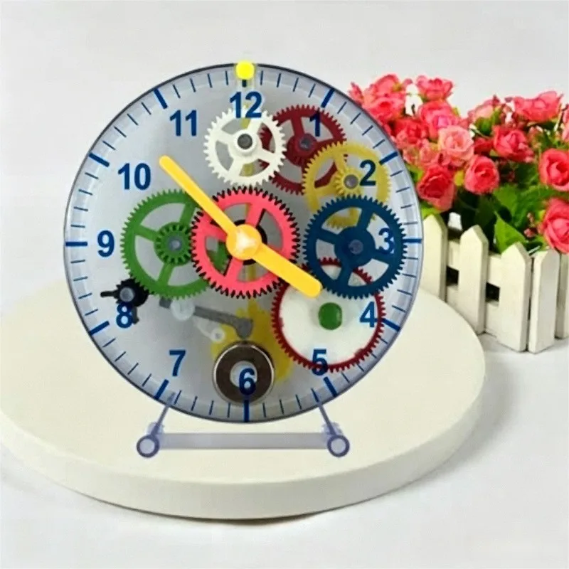 DIY Table Clock Tabletop Clockwork Gear Pendulum Clock Children Puzzle Self Installed Clocks Teaching Mechanical Clocks Model