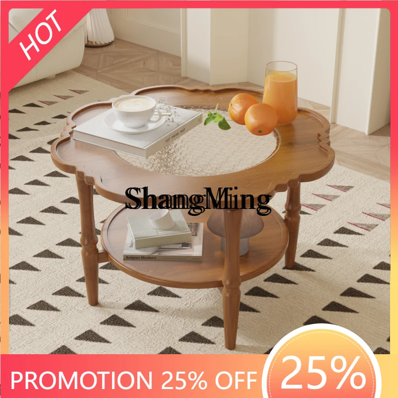 

ZYY solid wood small apartment special-shaped side table living room household log garden coffee table