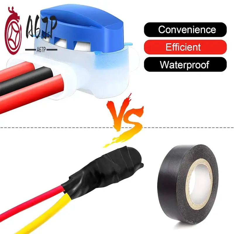 

A67P-100Pcs Waterproof Cable Wire Connectors For Garden Auto Lawn Mower 3 Pore Terminal Blocks Robotic Lawnmower Connectors