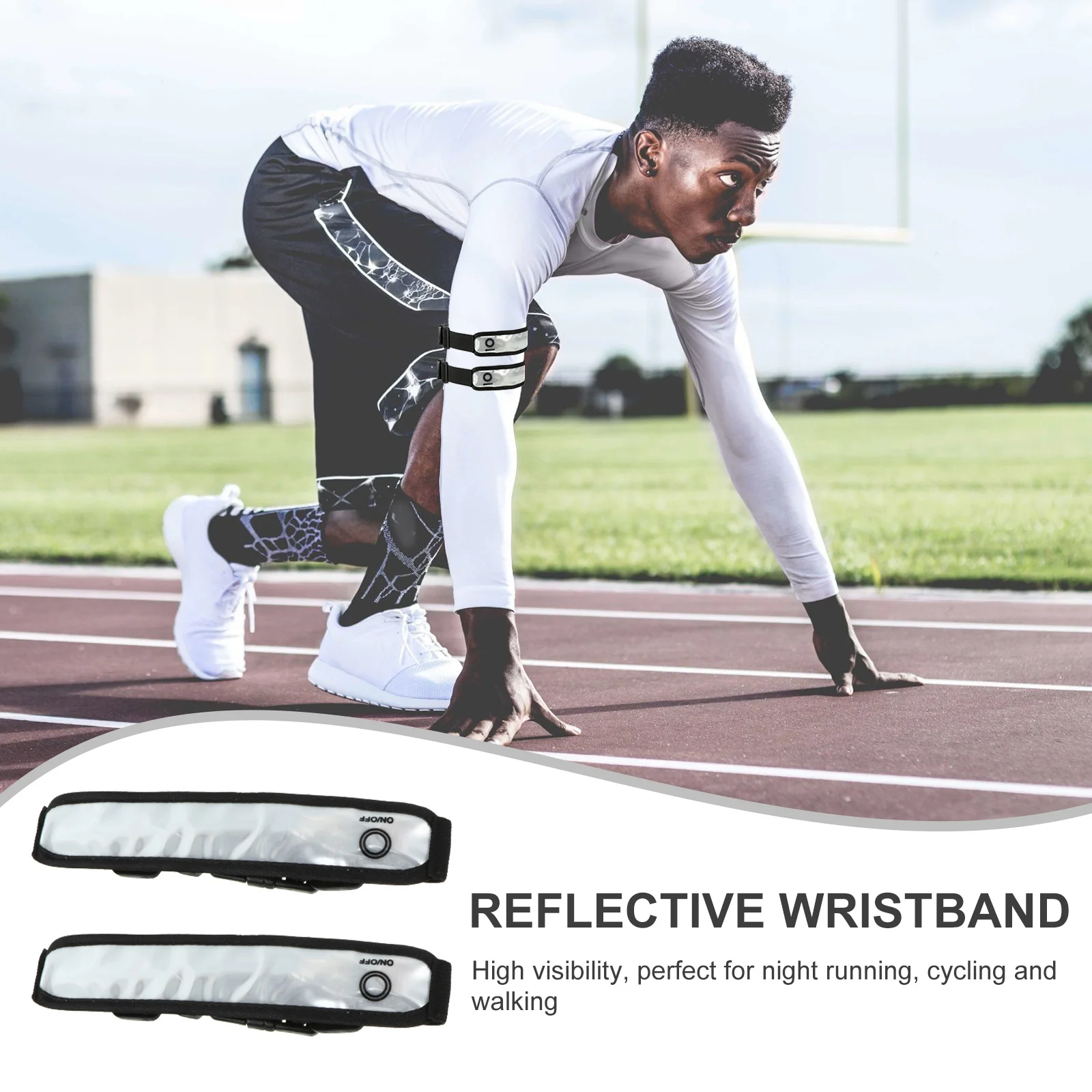 2 قطعة حزام شارة LED عاكس وضوح عالية ليلة في الهواء الطلق تشغيل ركوب الدراجات المشي حزام الأمان شارة عاكسة