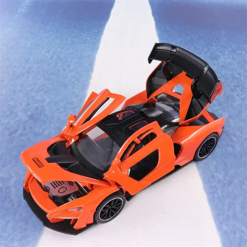 1:32 M C Senna DieCast Sports Car Model Toy Alloy Simulation Sound Light Pull Back Supercar Toys Vehicle For Gift