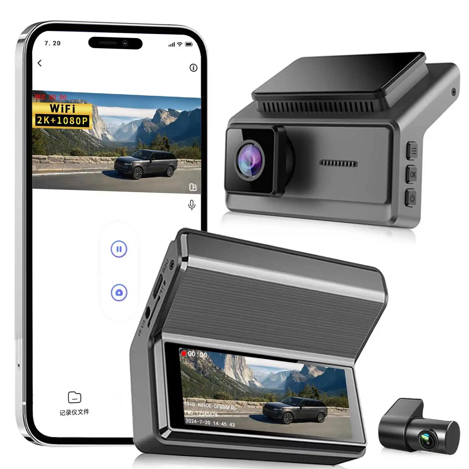 

Mini Hidden WIFI 2K Dash Cam Car DVR Camera Dual Lens Video Drive Recorder Dashcam Registrar Black Box 24 Hour Monitoring