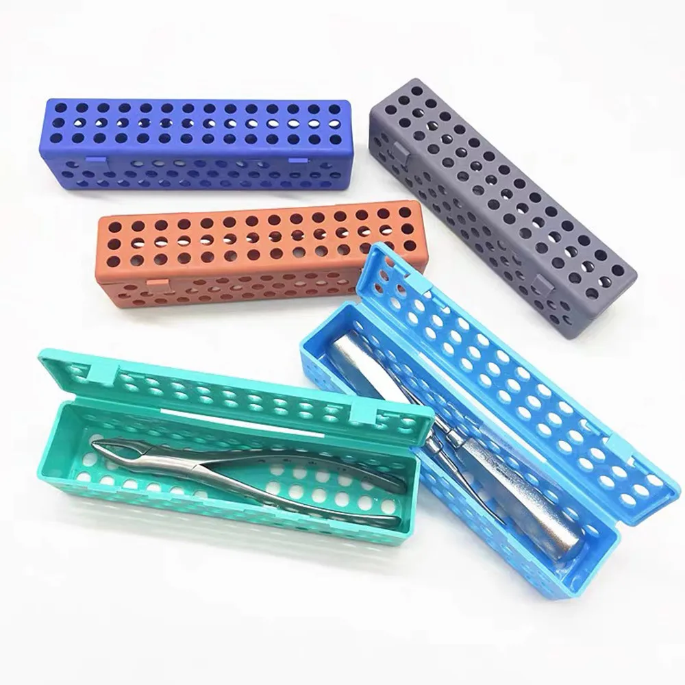 Multi‑Color Plastic Dental Instrument Sterilization Box Autoclavable Sterilizer Cassette Tray Case For Forceps Tooth Extraction