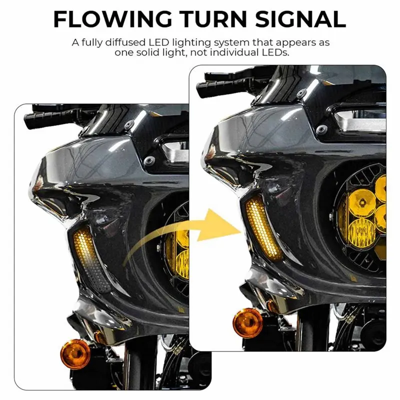 NEW HOT In Stock-Motorcycle Front Fairing Vent Lights Turn Signal Lamp For