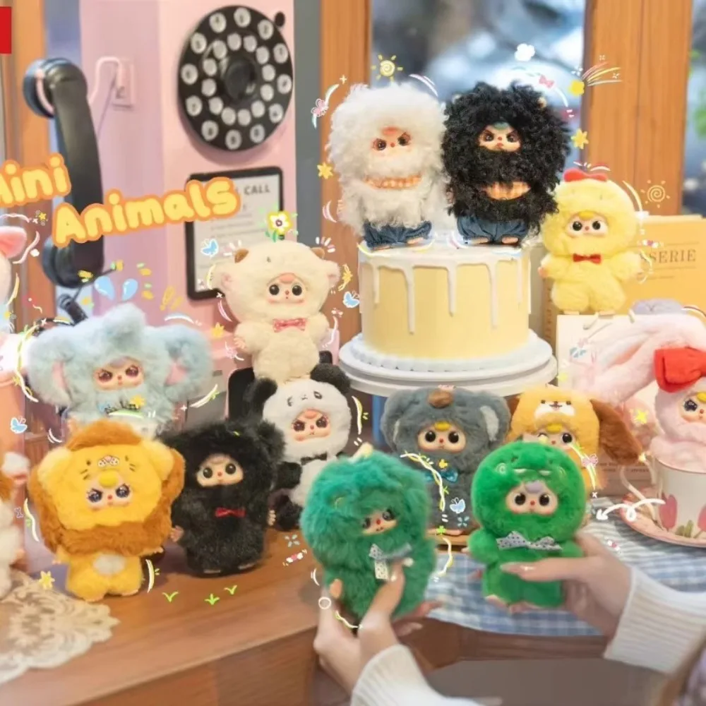 

Baby Three Mini Animal World Plush Blind Box Cute Doll Pendant Trendy Desktop Ornament Surprise Bag Kawaii Anime Figure Toy Gift