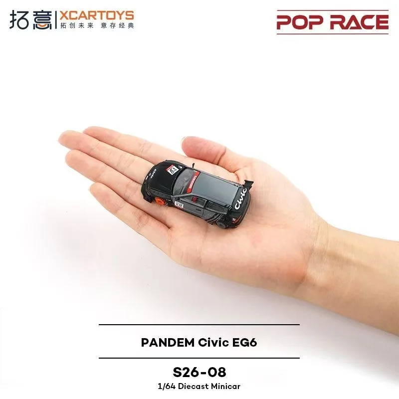 POP RACE 1:64 PANDEM Civic EG6 Alloy Premium Diecast Car Model Vehicle Collectible