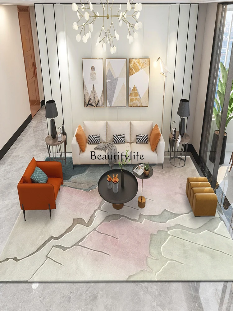 

Light Luxury and Simplicity Living Room Coffee Table Post-Modern Nordic Home Full Bedroom Handmade Pure Wool Carpet