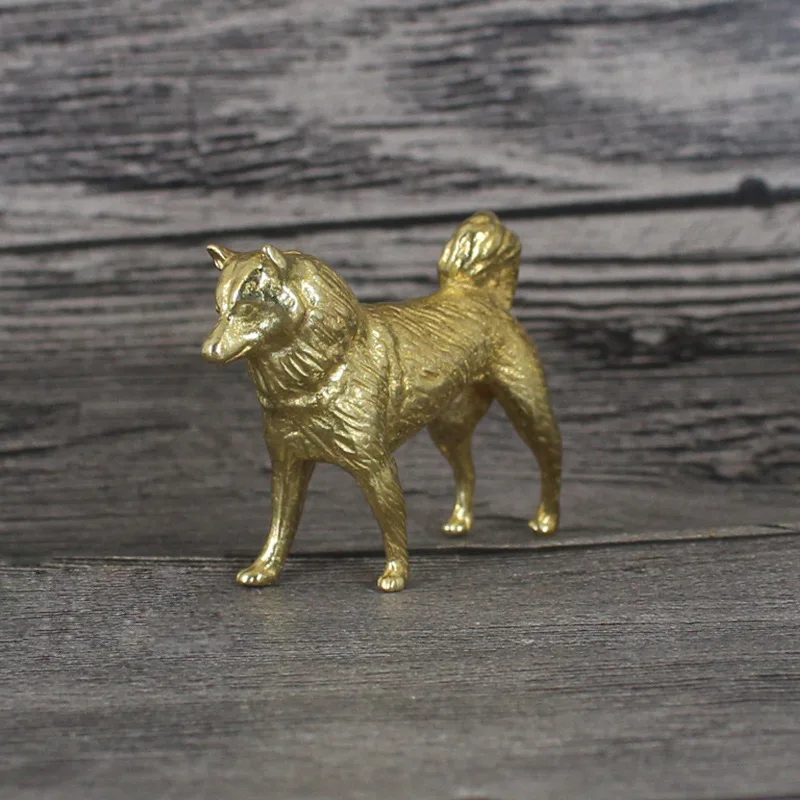 Action figure di cuccioli in ottone Accessori per ornamenti in miniatura Decorazioni artistiche in metallo solido Decorazioni creative per interni di auto da tavolo