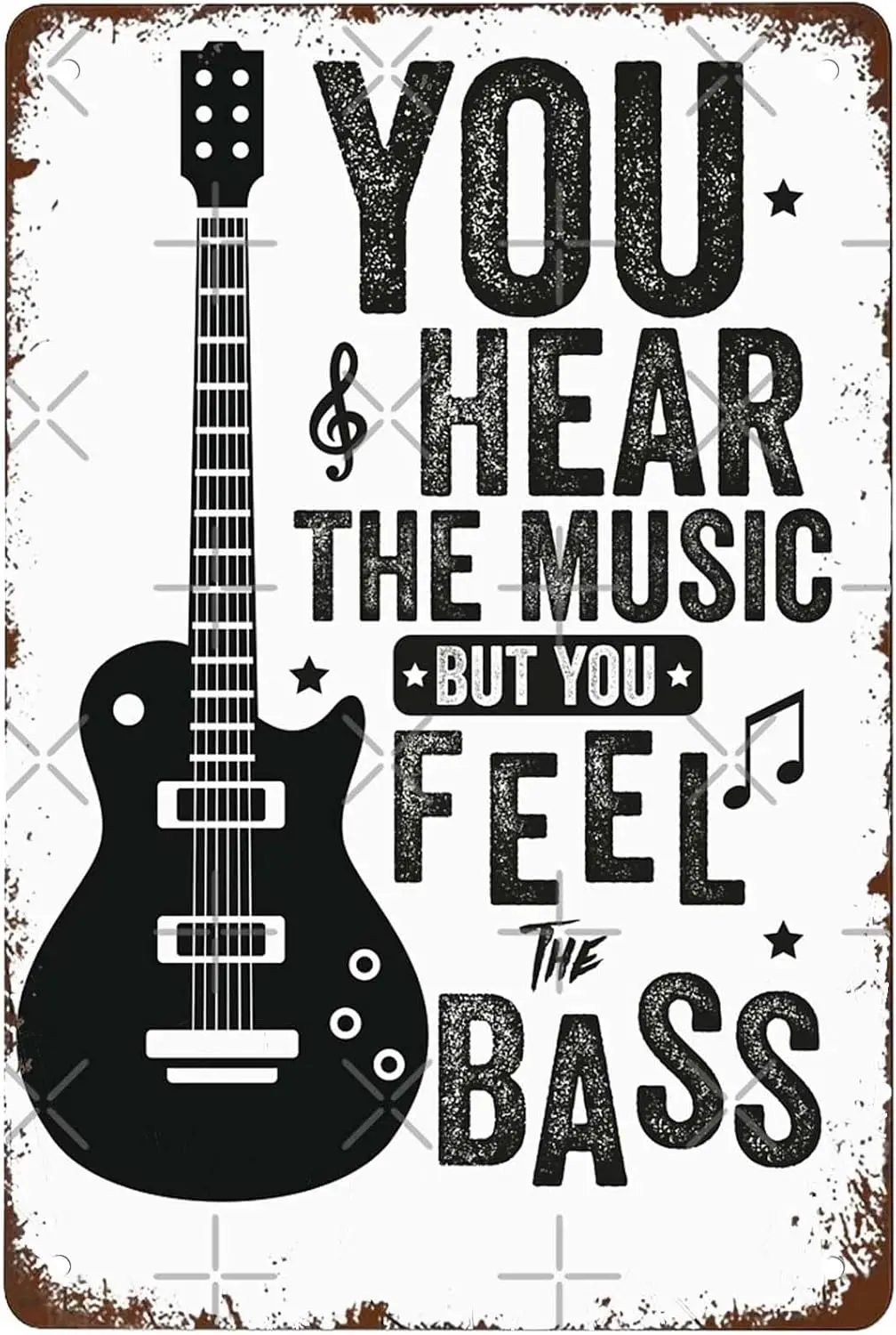 Funny You Hear The Music But You Feel The Bass Music Lover Idea Essential Signs Wall Decor Vintage Metal Tin Sign Art Poster Fun